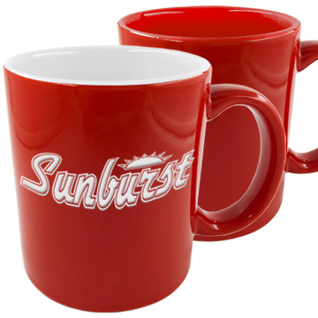 Item 4061R/W 11 ounce red ceramic mug with white interior
