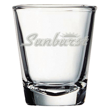 1.5 ounce clear shot glass with custom imprint